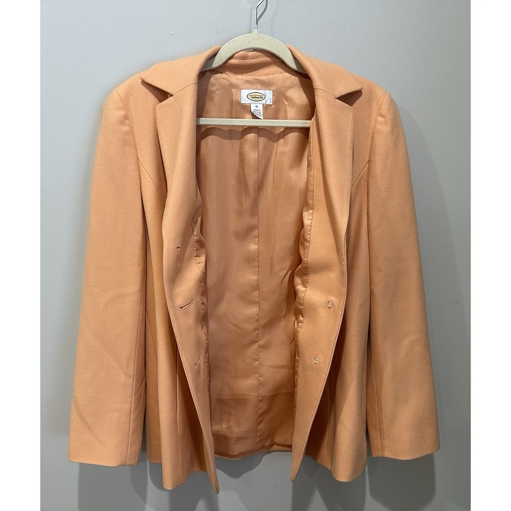 Wool Cashmere Talbots Womens Blazer Orange  Button Front Career Jacket Size‎ 10 - Picture 6 of 6